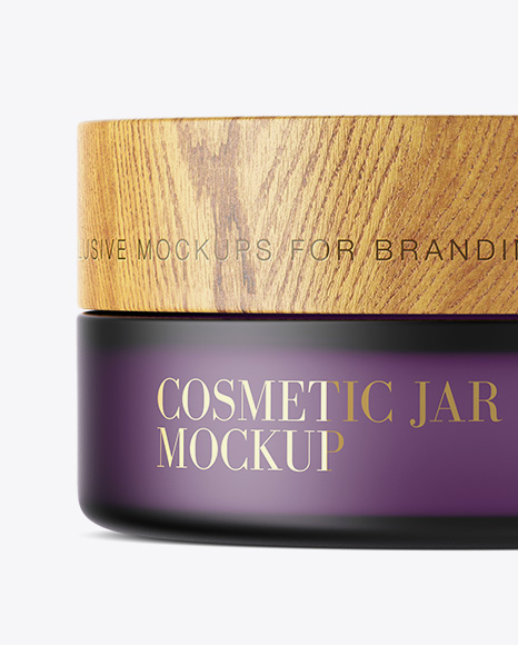 Download Frosted Glass Jar W/ Wooden Lid Mockup in Jar Mockups on ... Yellowimages Mockups