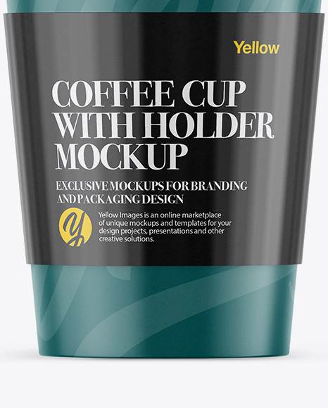 Coffee Cup With Sleeve Mockup   Front View PSD #1