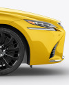 Lexus LS500 Mockup - Side View on Yellow Images Object Mockups