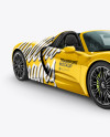 Porsche 918 Spyder Mockup - Half Side View in Vehicle Mockups on Yellow