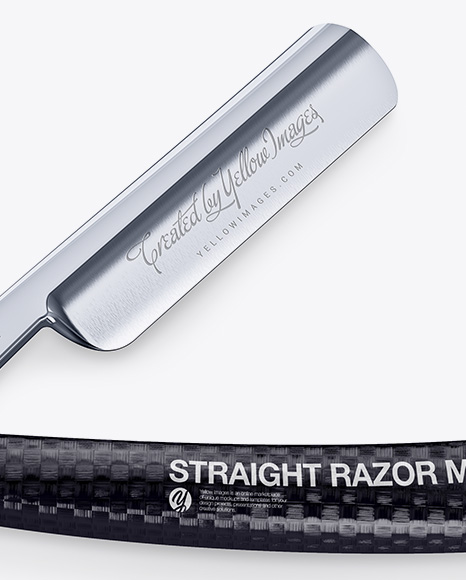 Straight Razor With Carbon Handle Mockup PSD #2