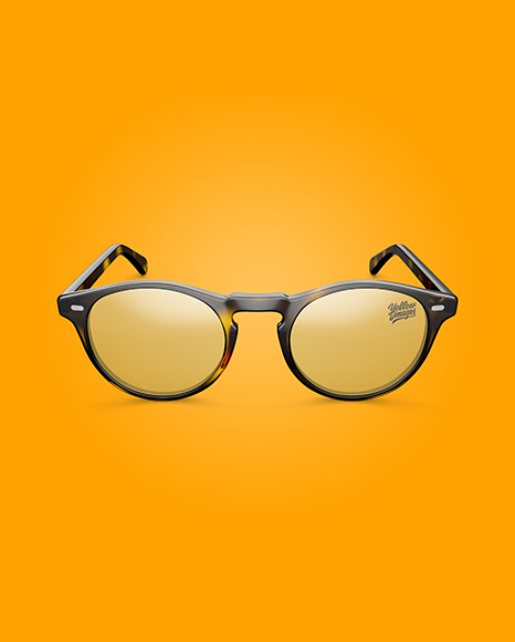 Sunglasses Mockup Front View High Angle Shot In Apparel Mockups On Yellow Images Object Mockups