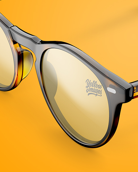 Sunglasses Mockup Half Side View High Angle Shot In Apparel Mockups On Yellow Images Object Mockups