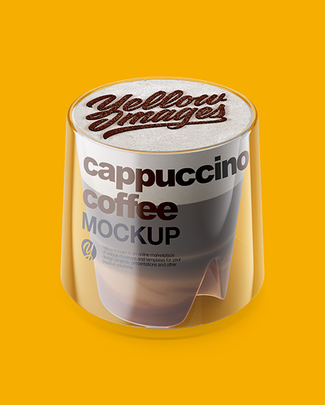 Download Cappuccino Coffee Cup With Cinnamon Mockup High Angle Shot Top View In Object Mockups On Yellow Images Object Mockups