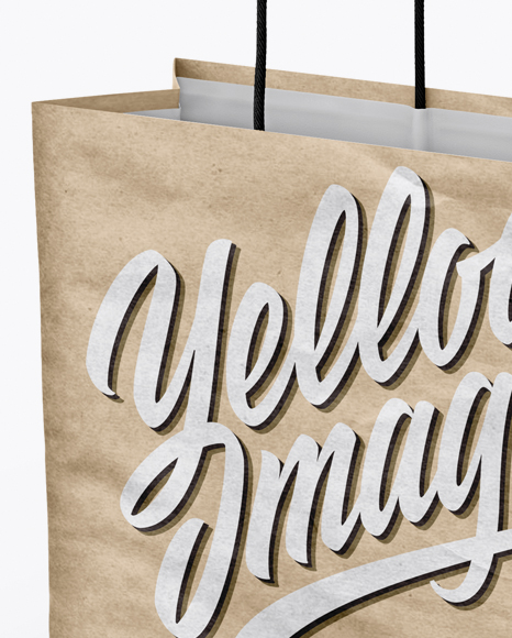 Two Kraft Paper Bags Mockup   Half Side View PSD #2