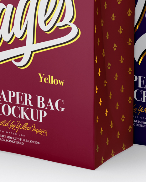 Two Matte Paper Bags Mockup   Half Side View PSD #6