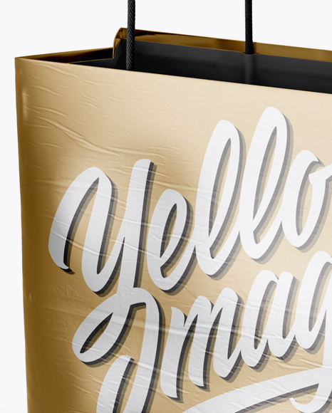 Download Two Metallic Paper Bags Mockup Half Side View In Bag Sack Mockups On Yellow Images Object Mockups