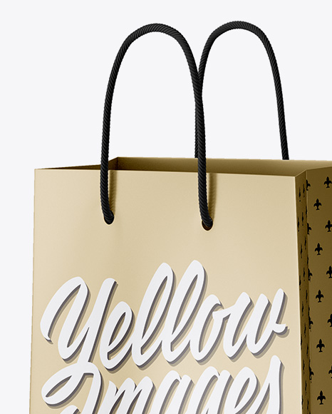 Metallic Paper Bag Mockup   Half Side View PSD #3