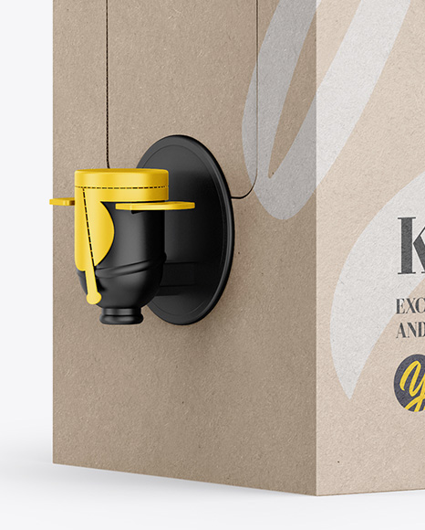 Download Bag In A Kraft Box With Dispenser Mockup Half Side View In Box Mockups On Yellow Images Object Mockups