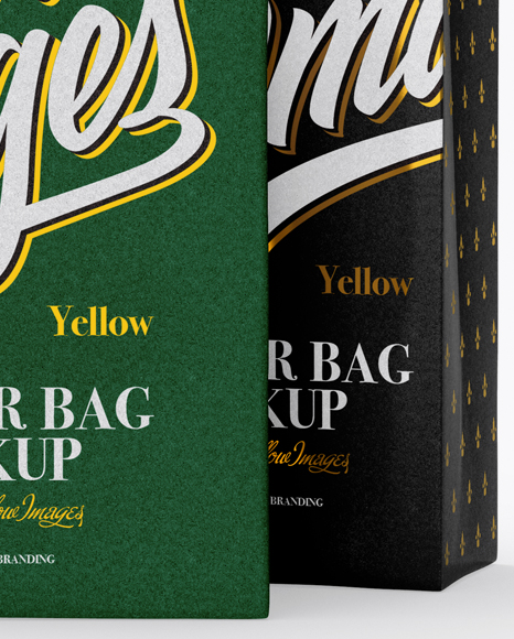 Two Paper Bags Mockup   Half Side View PSD #6