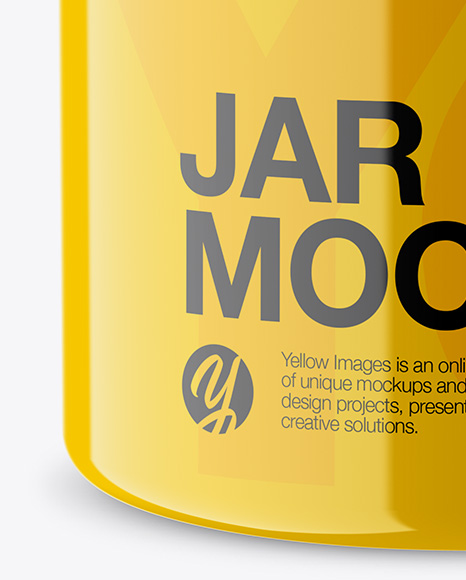 Glossy Jar Mockup   High Angle Shot PSD #2