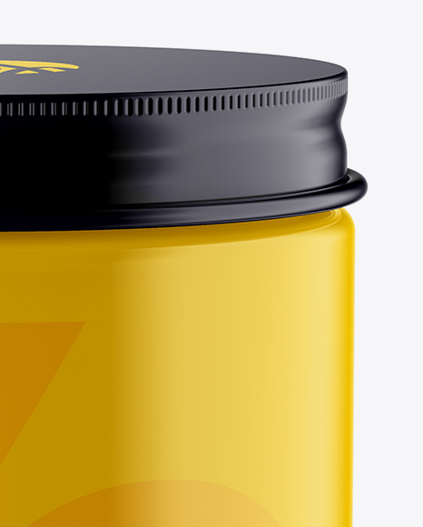 Glossy Jar Mockup   High Angle Shot PSD #1