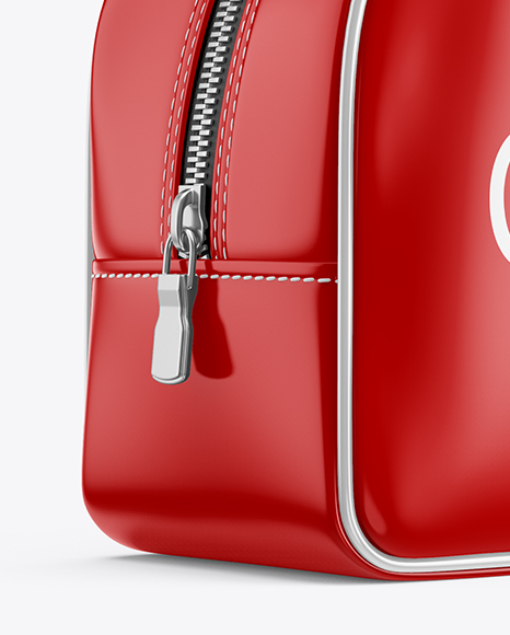 Glossy Cosmetic Bag   Half Side View PSD #4