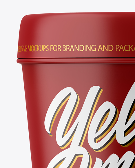 Matte Cosmetic Jar Mockup   Front View PSD #2