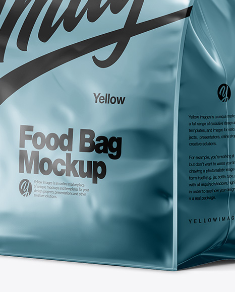 Download Download Metallic Flour Bag Mockup Half Side View Psd