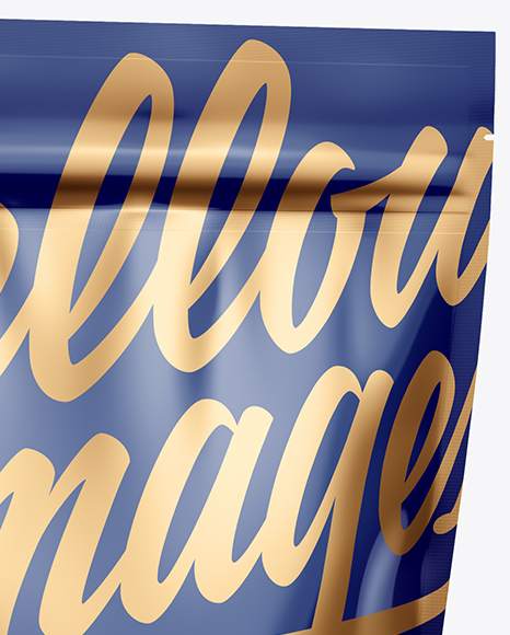 Glossy Stand Up Pouch Mockup   Half Side View PSD #1