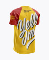 Download Men S Mtb Trail Jersey Mockup Back Half Side View In Apparel Mockups On Yellow Images Object Mockups