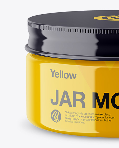 Glossy Jar Mockup   High Angle Shot PSD #2