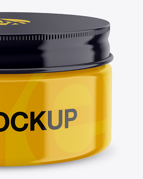 Glossy Jar Mockup   High Angle Shot PSD #1