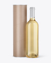 Clear Glass White Wine Bottle and Tube Mockup