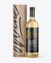 Clear Glass White Wine Bottle and Tube Mockup
