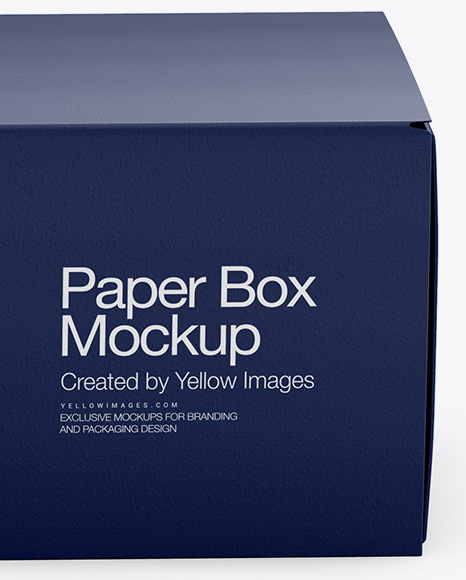 Paper Box Mockup   Front View (High Angle Shot) PSD #1