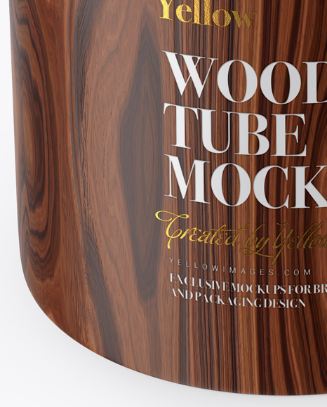 Wooden Tube Mockup   Front View (High Angle Shot) PSD #6
