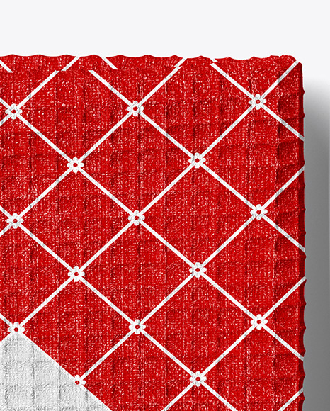 Folded Waffle Towel Mockup   Top View PSD #2