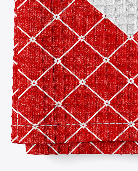 Folded Waffle Towel Mockup - Top View - Free Download Images High