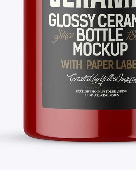 Glossy Ceramic Bottle Mockup PSD #1