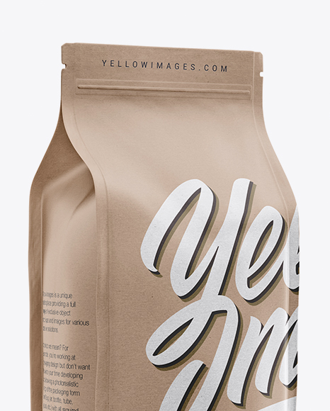 Download Kraft Coffee Bag Mockup - Half Side View in Bag & Sack ...