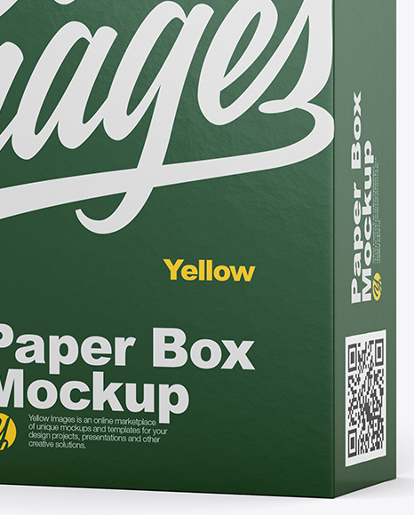 Download 16oz Box Mockup Half Side View In Box Mockups On Yellow Images Object Mockups