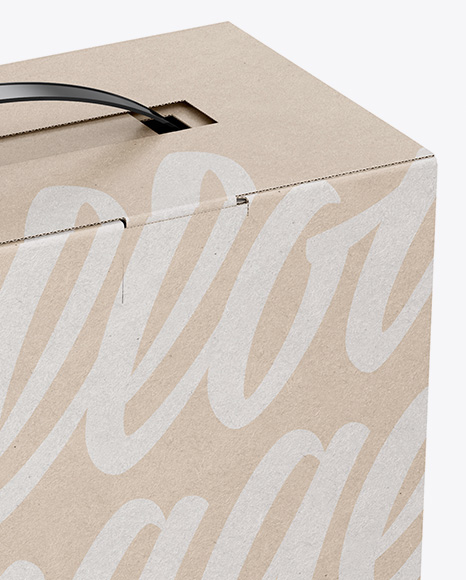 Download Bag In A Kraft Box With Dispenser Mockup - Half Side View ...