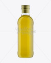 500ml Flint Glass Olive Oil Bottle Mockup on Yellow Images Object Mockups