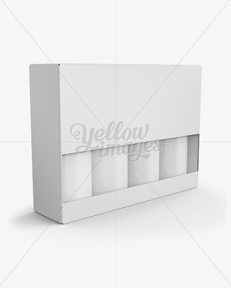 Paper Box W Cosmetic Bottles Mockup In Box Mockups On Yellow Images Object Mockups