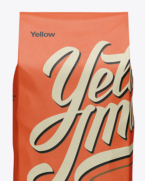 Download 2,5 kg Coffee Bag With Valve Mockup - Front View in Bag & Sack Mockups on Yellow Images Object ...