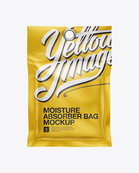 Download Moisture Absorber Bag W Eyelet Mockup Front View In Pouch Mockups On Yellow Images Object Mockups