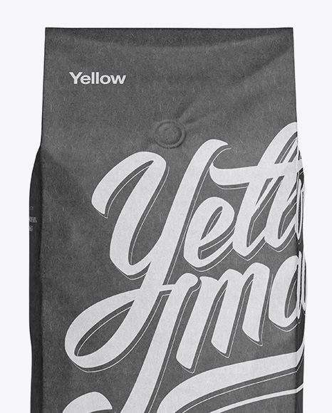 Download 2,5 kg Kraft Coffee Bag With Valve Mockup - Front View in ...