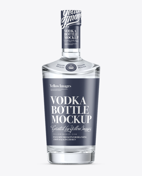 Clear Glass Vodka Bottle Mockup - Front View - Free Download Images