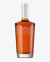 Download Clear Glass Cognac Bottle Mockup - Front View in Bottle Mockups on Yellow Images Object Mockups