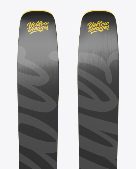 Ski Mockup Front Back Side Views In Object Mockups On Yellow Images Object Mockups