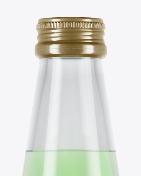 Clear Glass Green Drink Bottle Mockup PSD #2