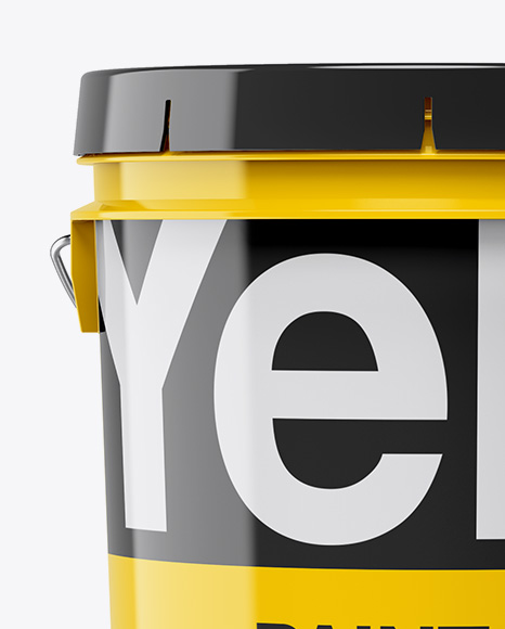 Download Glossy Plastic Bucket Mockup Front View In Bucket Pail Mockups On Yellow Images Object Mockups