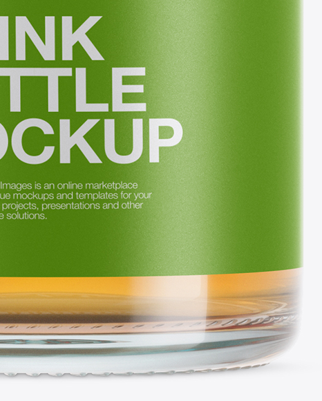 Clear Glass Orange Drink Bottle Mockup PSD #1