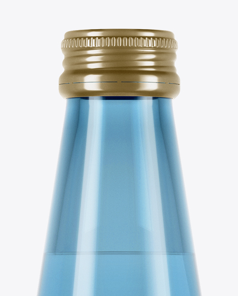 Blue Glass Water Bottle Mockup PSD #2