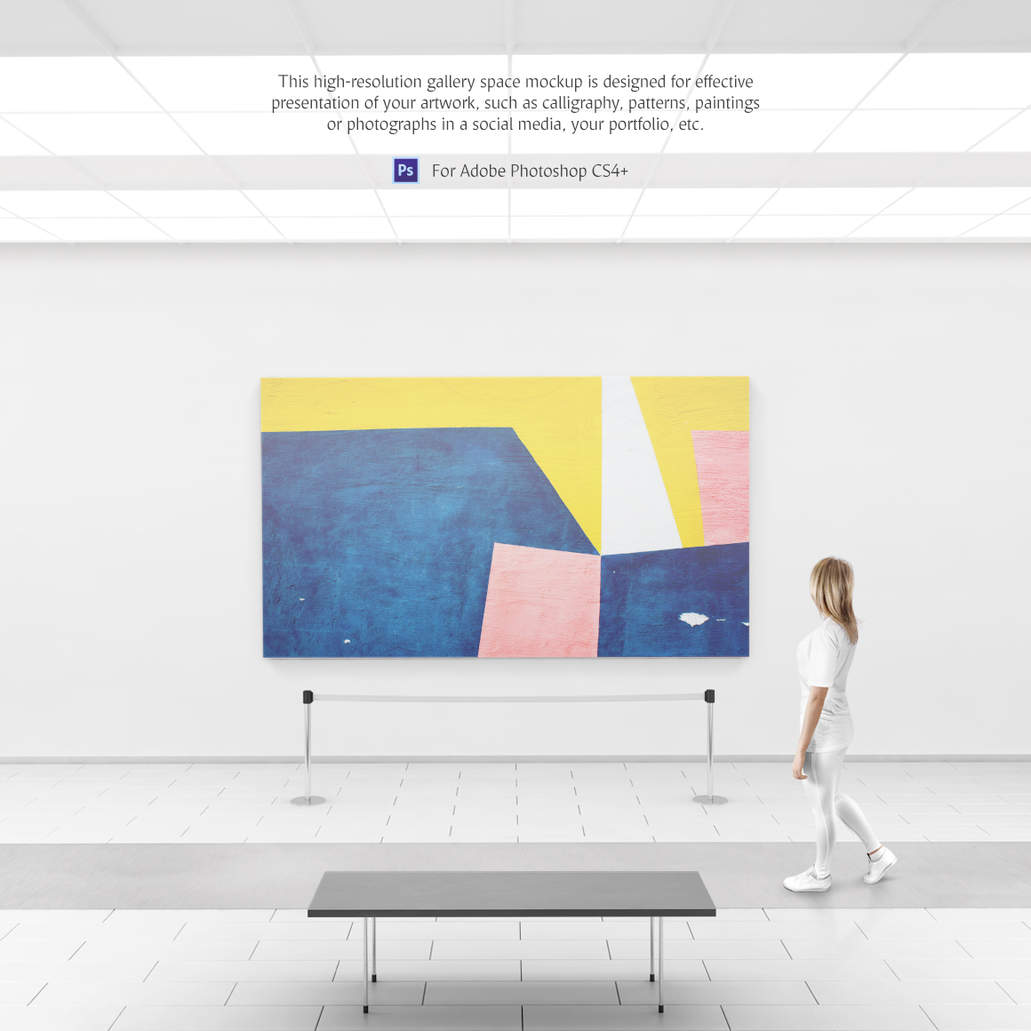 Download Art Gallery Mockup In Indoor Advertising Mockups On Yellow Images Creative Store