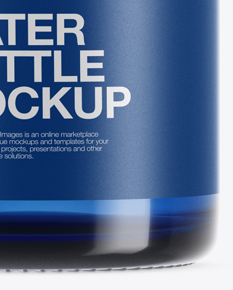 Blue Glass Water Bottle Mockup PSD #4