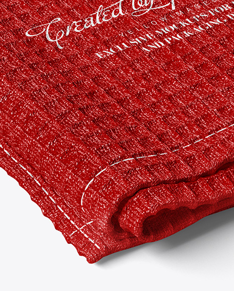 Folded Waffle Towel Mockup   Half Side View PSD #2