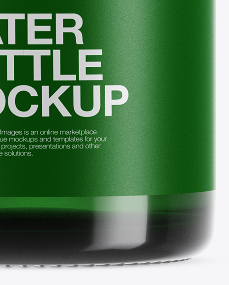 Green Glass Water Bottle Mockup PSD #1