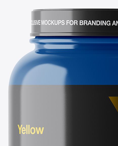 Glossy Protein Jar Mockup PSD #2